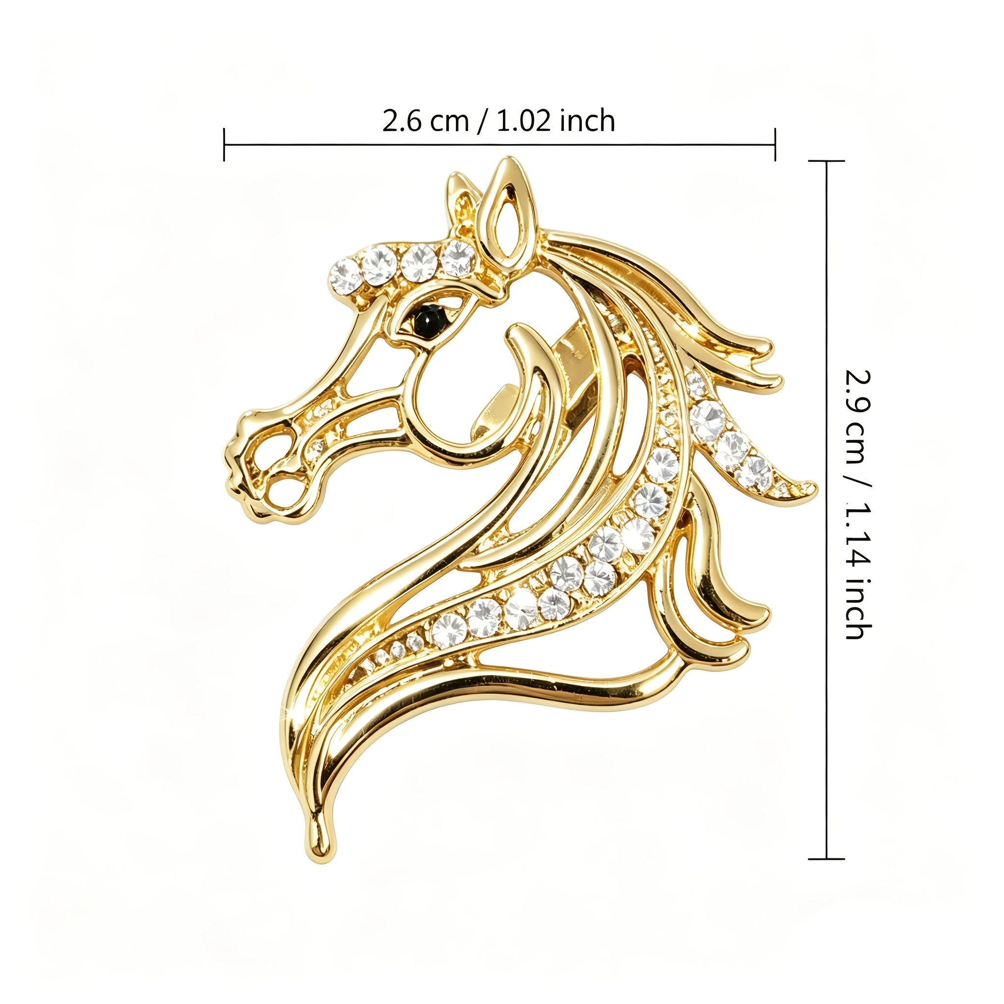 Premium Zodiac Horse Brooch, Statement Accessory